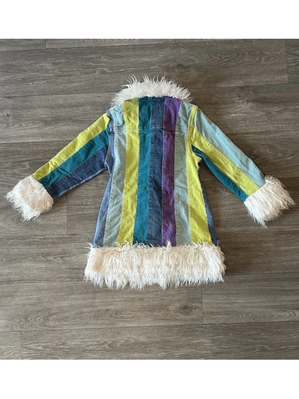 Vintage Y2K Children’s Place Penny Lane Coat 7/8 Patchwork Faux Fur Corduroy - Picture 15 of 15